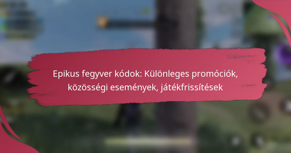 Epikus fegyver kódok: Különleges promóciók, közösségi események, játékfrissítések