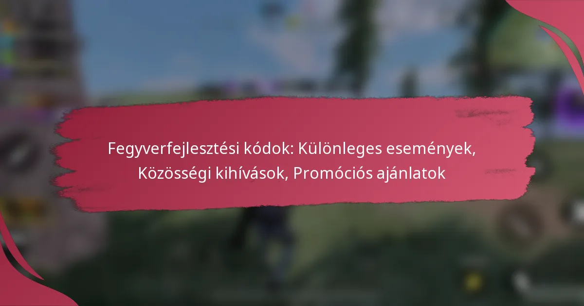 Fegyverfejlesztési kódok: Különleges események, Közösségi kihívások, Promóciós ajánlatok