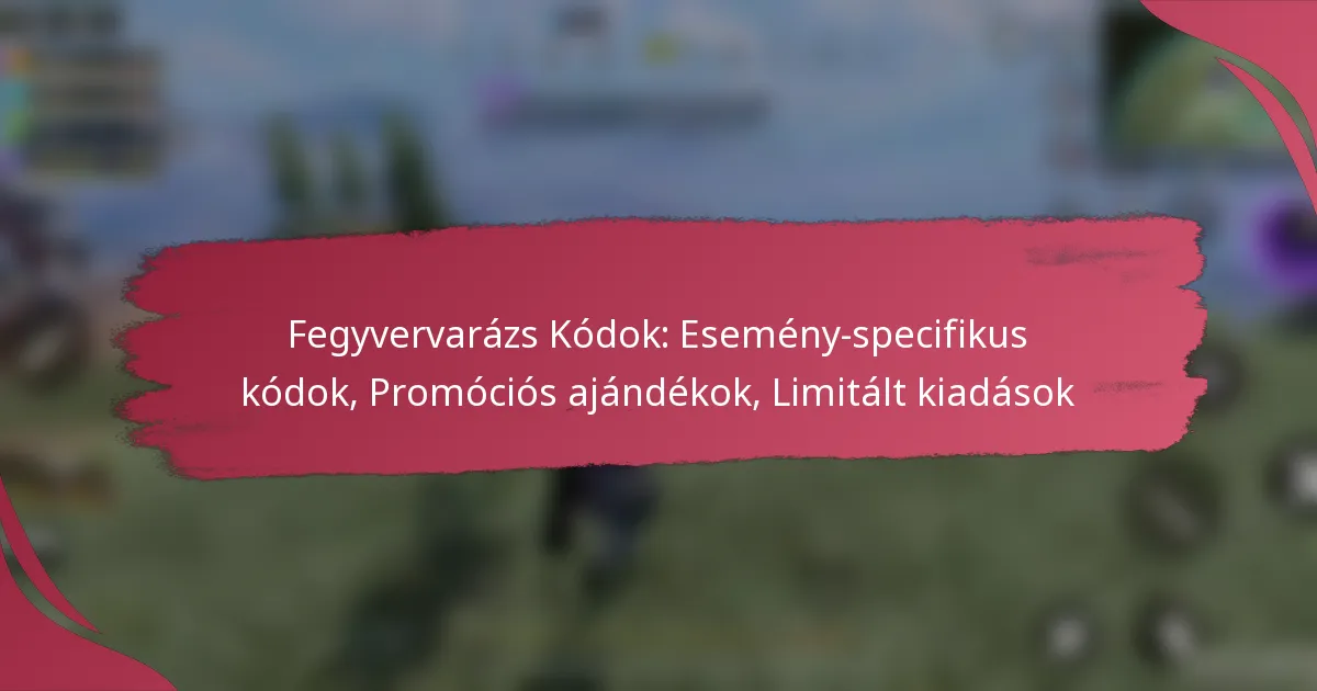 Fegyvervarázs Kódok: Esemény-specifikus kódok, Promóciós ajándékok, Limitált kiadások